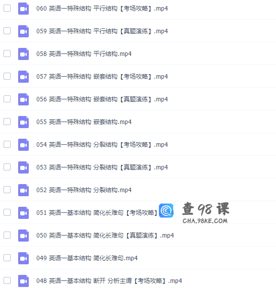 新东方考研田静核心语法及长难句英语一英语二课程