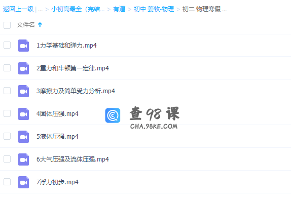 有道精品课程初二物理姜牧寒假抢跑班高清视频课