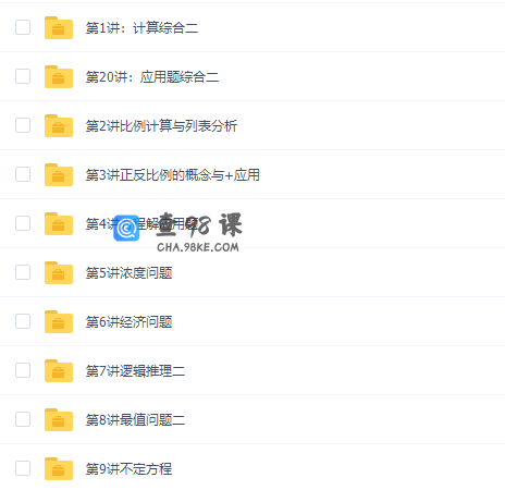 高思竞赛数学六年级上册知识点讲解视频课程20讲