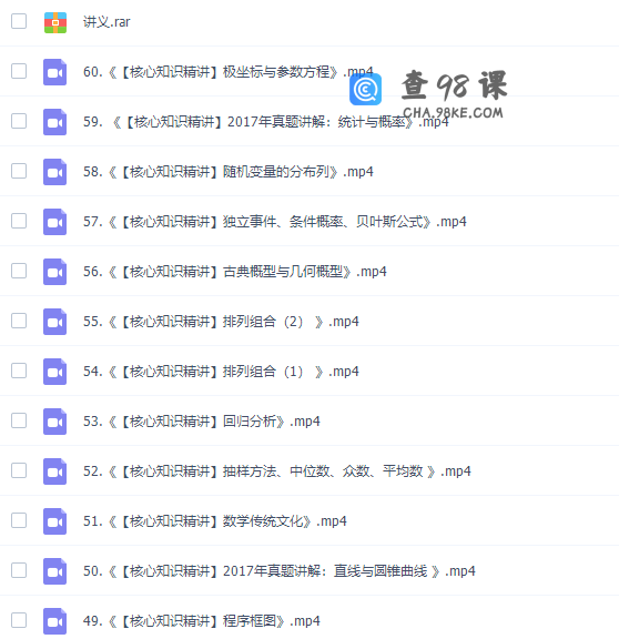 作业帮王自银高考数学零基础备考班视频包含讲义