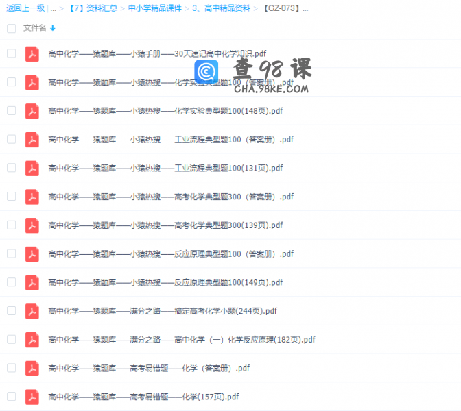 高中辅导资料2020猿辅导(小猿搜题）化学PDF全套