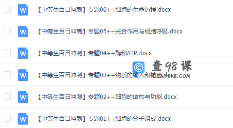 《百日冲系列》生物中等生高考备考百日捷进Word版