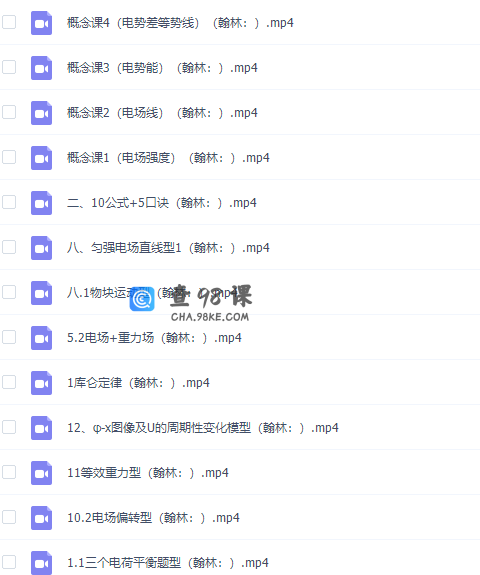 高中物理谭哥模型物理视频全套电场专题完结