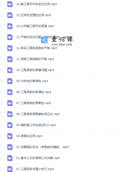 建哥指针数学之三角函数专题课16讲