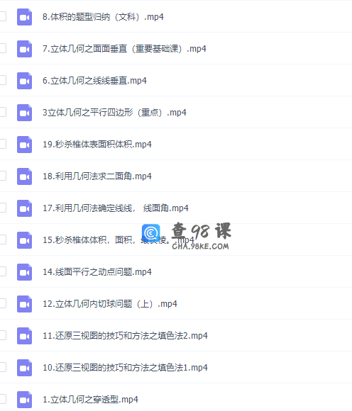 高中数学建哥指针数学之立体几何知识点专题课程