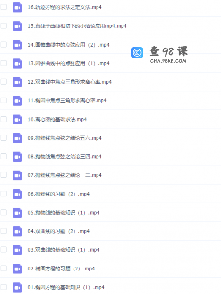 高考数学建哥指针数学之解析几何专题课程