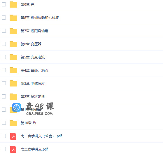 柴森高二物理全套讲课视频(含电子讲义)课程