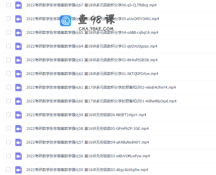 2022考研数学张宇高等数学强化系统课