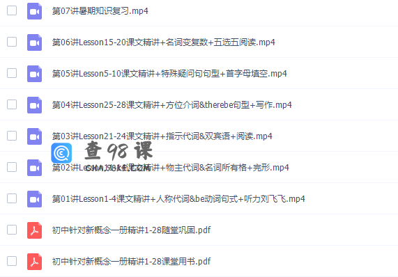 学而思刘飞飞初中英语新概念英语第一册视频课程