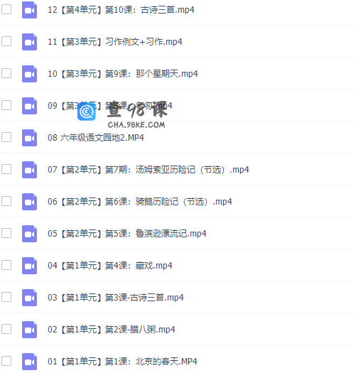 小学语文六年级春季下册课本导读课单元知识点精讲同步