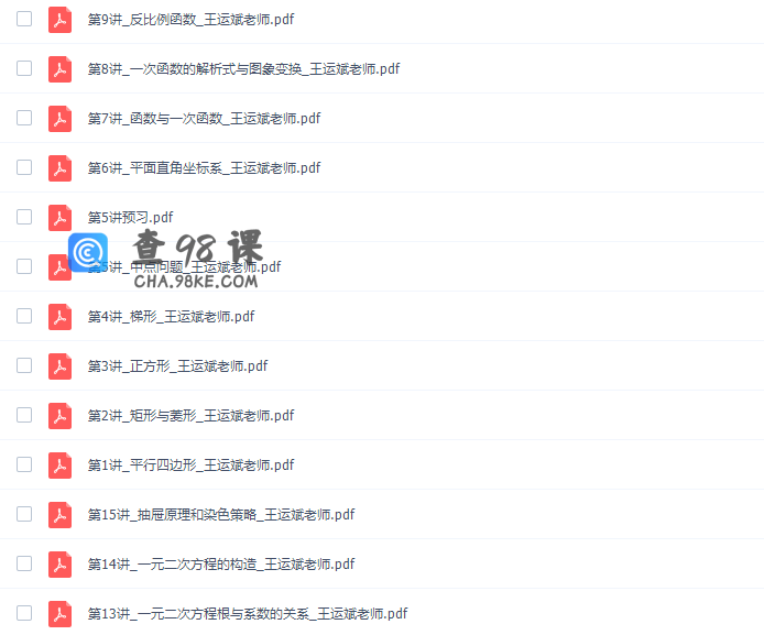 2020年学而思王运斌初一数学创新春季班视频课程