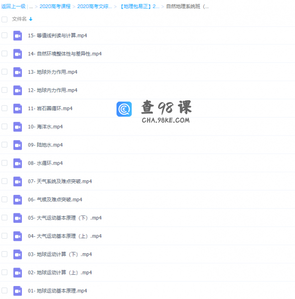 高考地理包易正2020复习联报班自然地理系统班（完结）