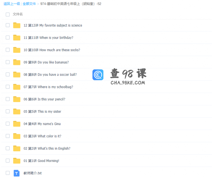 万门中学人教版胡灿奎初中英语七年级上册知识点讲解教学视频