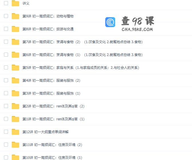 学而思初一(七年级)英语高频必考300词汇专项训练视频讲解课程