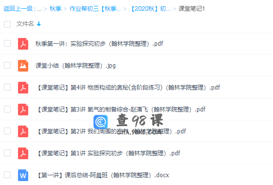 作业帮2020秋初三化学赵潇飞尖端班视频课程