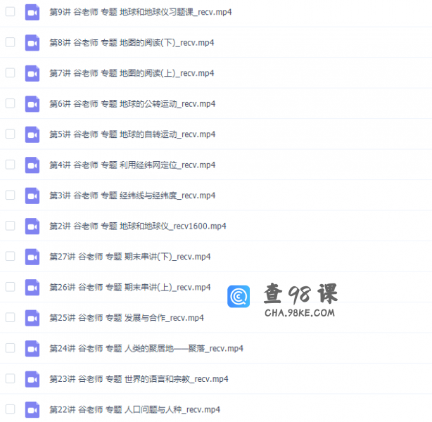 简单学习网初一地理谷老师同步提高上学期课程