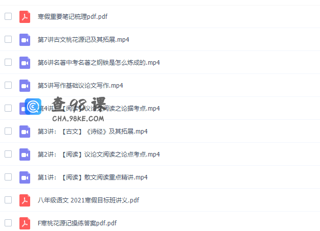 王先意语文高途课堂初二语文2021年寒假班高清视频