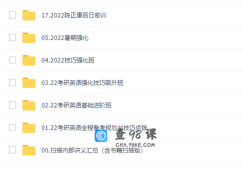 2022考研陈正康考研英语全程班视频课程