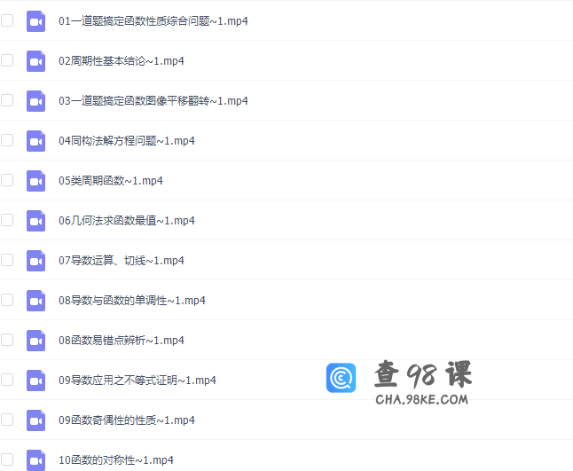 王伟2021高考数学函数微专题（清北班）前10节课程