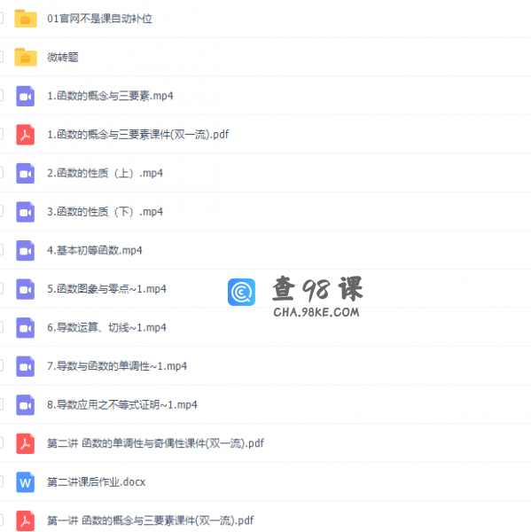 2021王伟数学双一流一轮复习上册视频课程