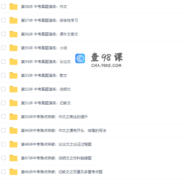 王帆初三语文年卡阅读写作班（39课时网校体系历年中考题型全面解析）