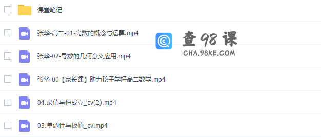 2021寒假张华高二数学网课（通用尖端班导数专题课）