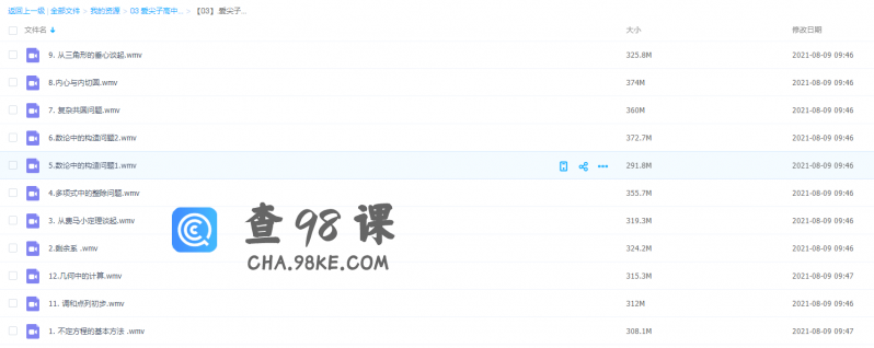爱尖子高高二数学网课竞赛专属课程（学习提升解题能力视频大全）
