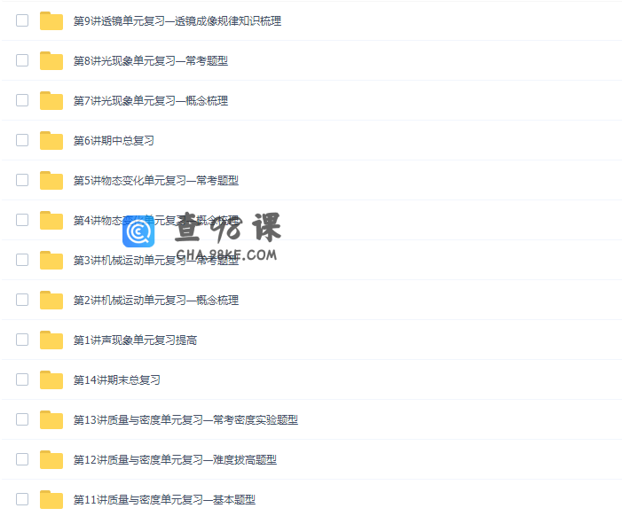 杜春雨八年级物理课程满分冲刺班（2013年度苏科修订版）