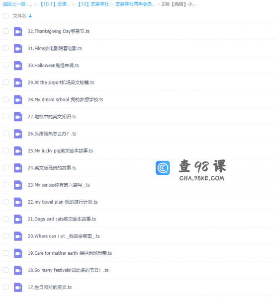 芝麻学社小学英语视频教程800个单词（核心必背单词总汇）