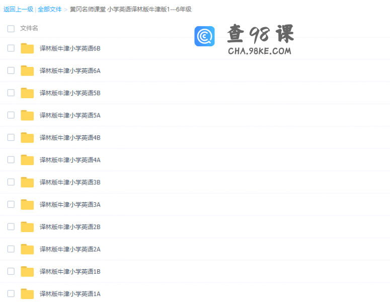 黄冈名师课堂小学英语视频教程1—6年级全套（译林版牛津版）