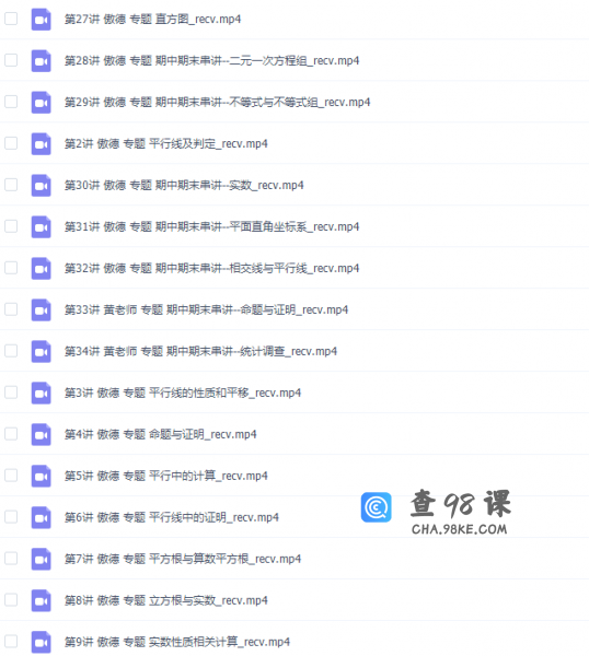 数学学习网傲德初中初一数学下学期课程（同步提高代数专题）