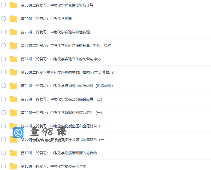 学而思陈谭飞初三下学期化学课程（中考总复习人教版）