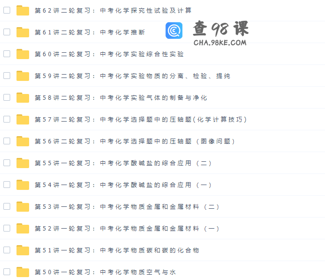 陈谭飞初三化学中考辅导直播班（步入化学殿堂）