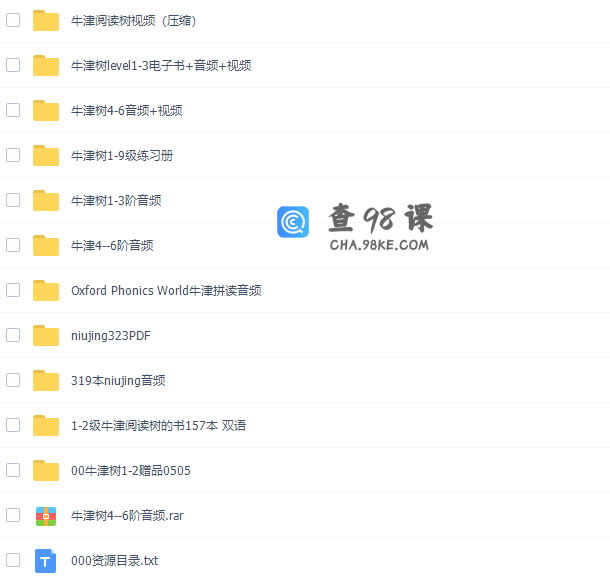 牛津树Oxford Reading Tree 音频、视频、PDF文件