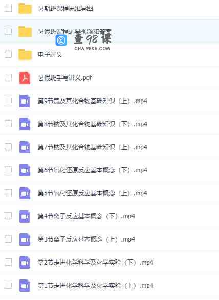 新高一暑假李政的课，包括视频，电子讲义和视频答案等，非常值得
