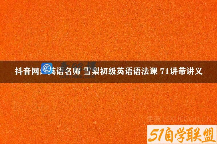 抖音网红英语名师 雪梨初级英语语法课 71讲带讲义
