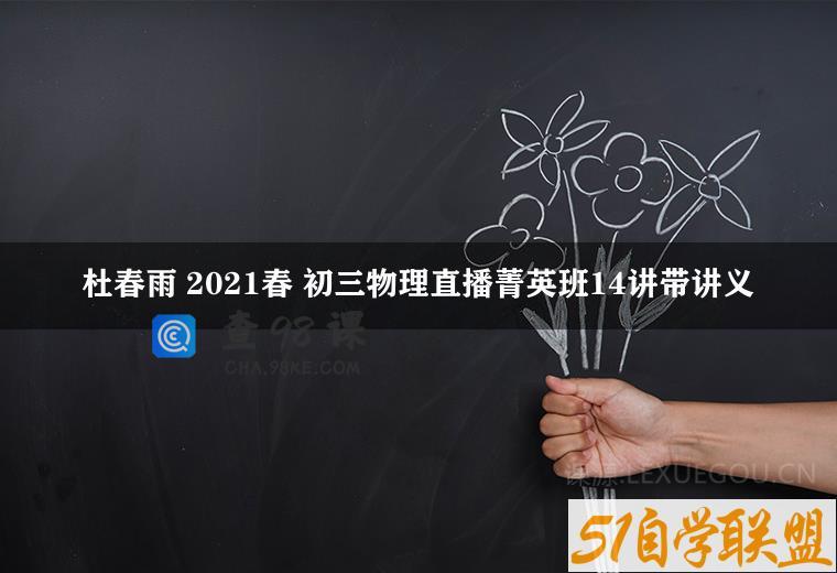 杜春雨 2021春 初三物理直播菁英班14讲带讲义