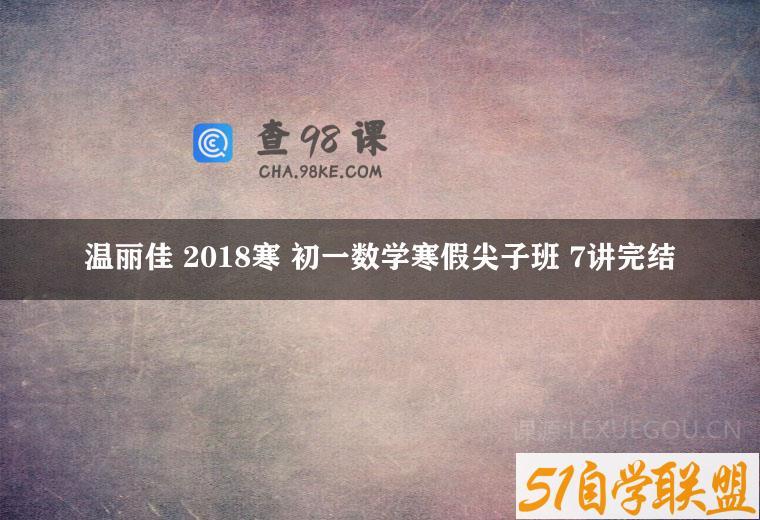 温丽佳 2018寒 初一数学寒假尖子班 7讲完结