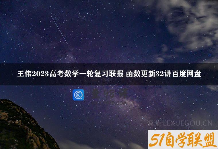 王伟2023高考数学一轮复习联报 函数更新32讲百度网盘