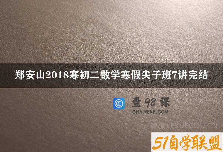 郑安山2018寒初二数学寒假尖子班7讲完结