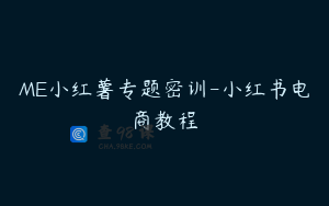 ME小红薯专题密训-小红书电商教程