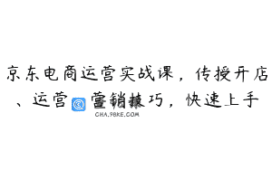 京东电商运营实战课，传授开店、运营、营销技巧，快速上手