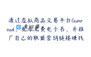 通过虚拟商品交易平台Gumroad，发布免费电子书，并推广自己的联盟营销链接赚钱