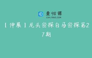 【仲展】龙头密探白马密探第27期