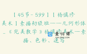 【45节-￥599】【杨慎修美术】素描初级班——几何形体_《完美教学》杨慎修美术—素描、色彩、速写
