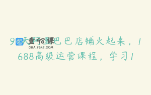 90天阿里巴巴店铺火起来，1688高级运营课程，学习1