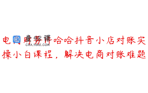 电商财务许哈哈抖音小店对账实操小白课程，解决电商对账难题