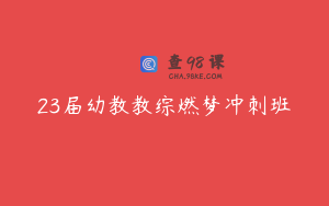 23届幼教教综燃梦冲刺班