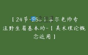 【24节-258】享尔老师专注野生眉基本功-【美术理论概念运用】