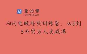 AI闪电做外贸训练营，从0到3外贸万人实战课